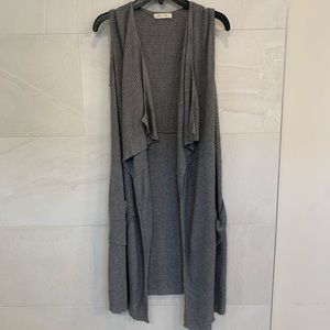 Pink Rose grey duster cardigan, size small,